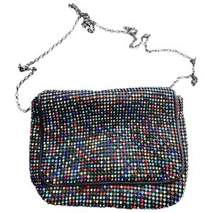 Pink Haley Rhinestone Crystal Crossbody Bag Black Multicolor Sparkly Evening